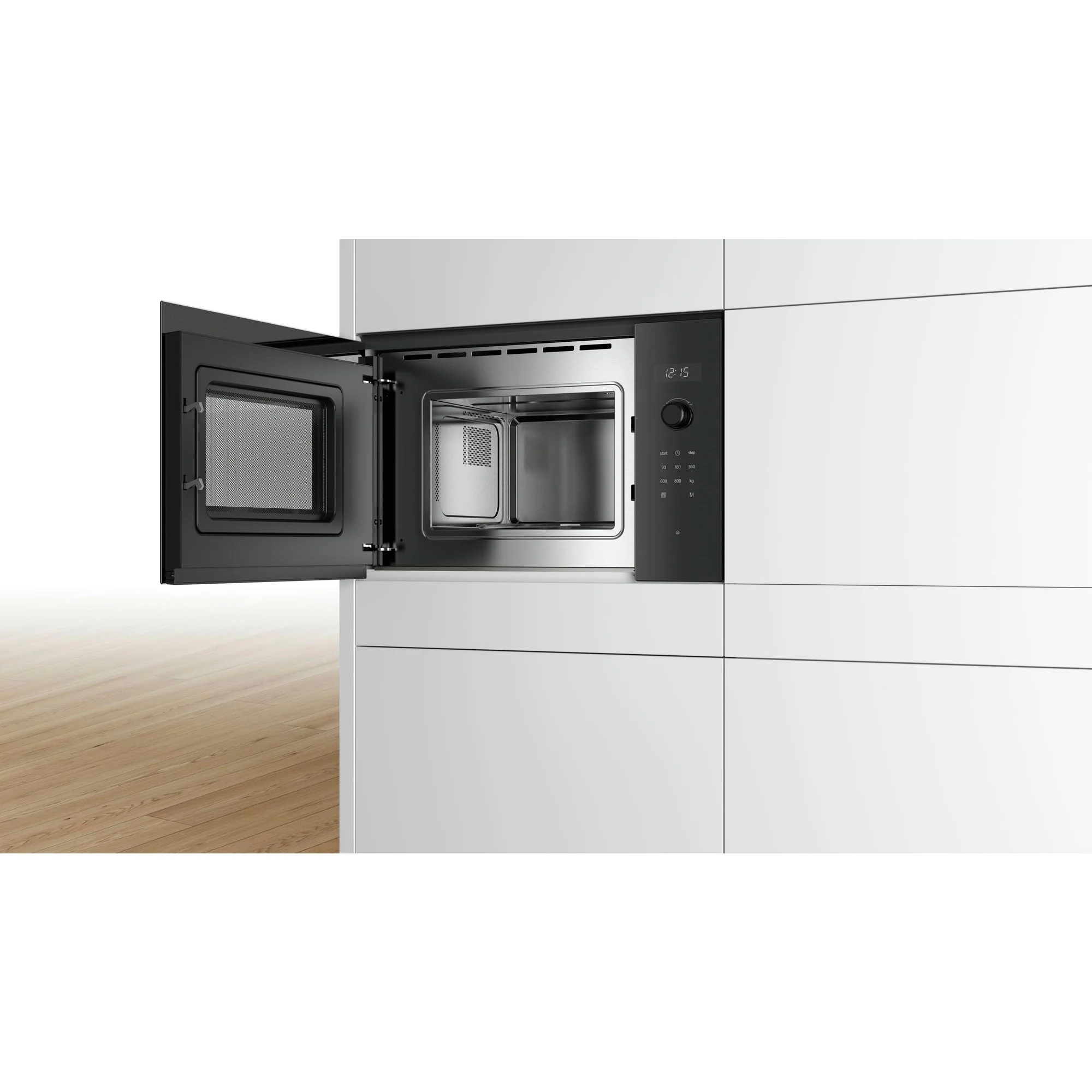 Bosch BFL524MB0 Serie 6 Einbau-Mikrowelle 20 L, 800 W, LED-Beleuchtung, 7 Automatikprogramme, schwarz