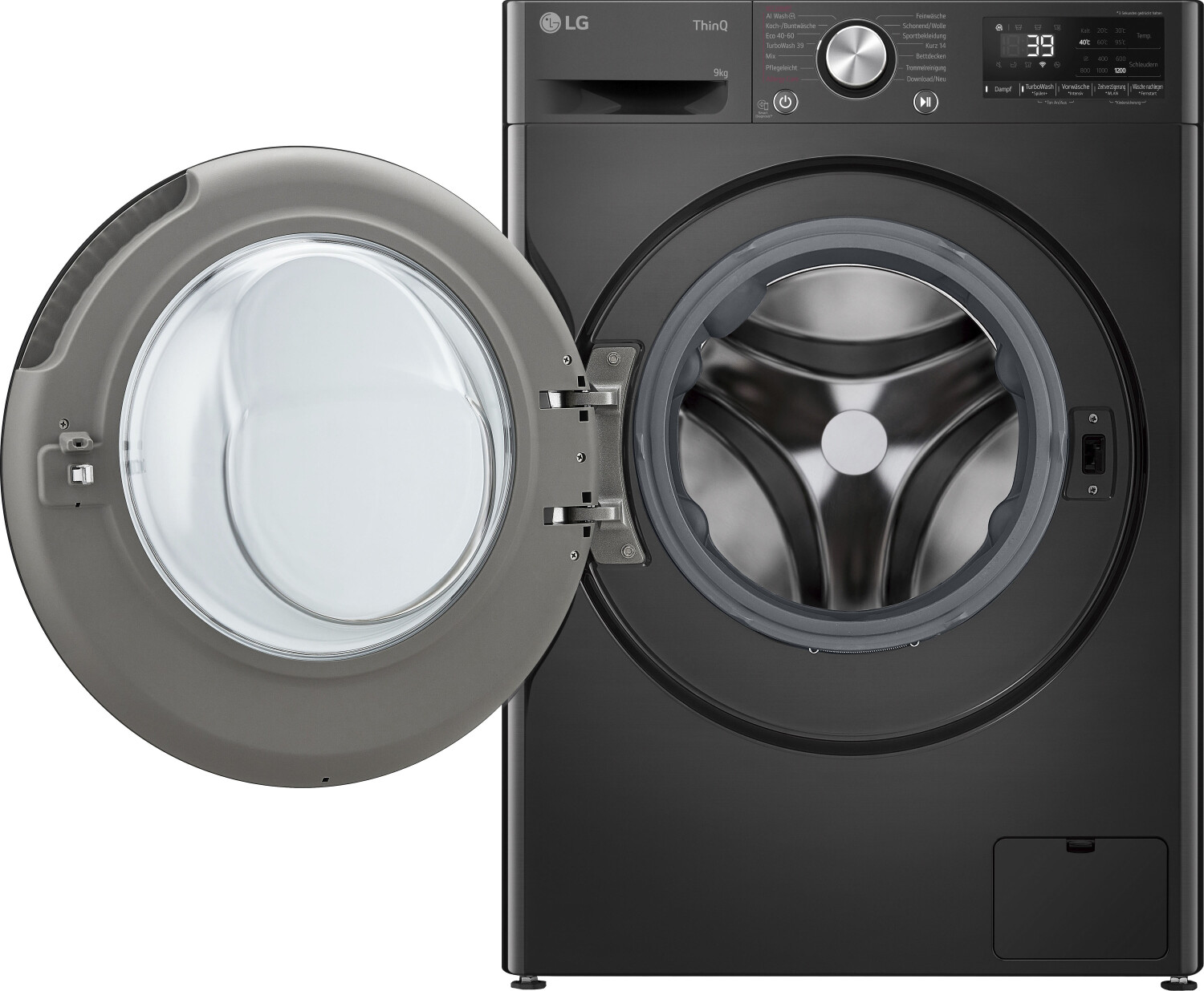 LG F2V7SLIM9B Waschmaschine 9 kg – SLIM FIT 53,5 cm, A-Klasse, TurboWash 360, Steam, AI DD, Inverter Direct Drive