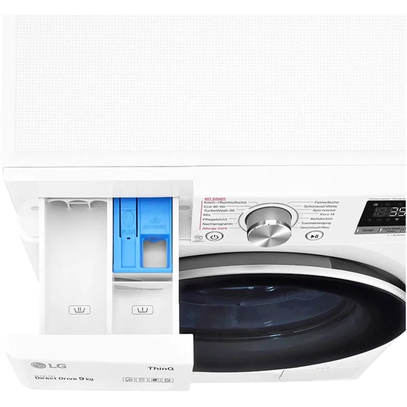 LG F4WV709P1E Waschmaschine 9 kg – AI DD, TurboWash 360°, Steam & Allergy Care, 6 Motion, Inverter Direct Drive, SmartThinQ – Extra leise, hygienisch & ultraschnell
